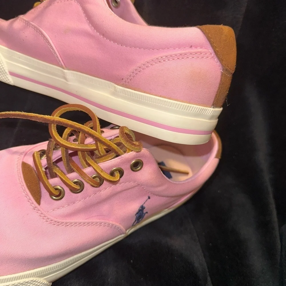 Polo by Ralph Lauren Pink and Brown Sneakers with Iconic Logo